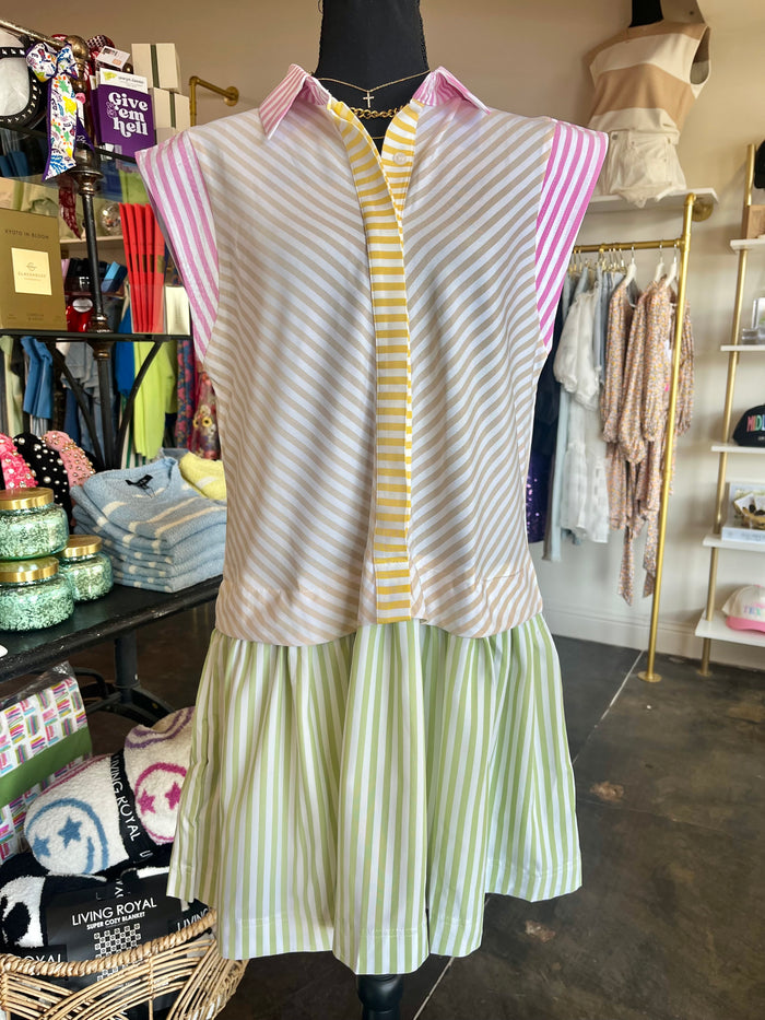 stella collared poplin dress