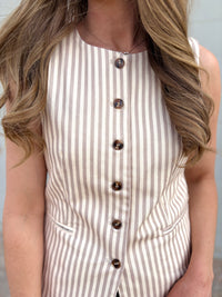 girl in charge striped vest top