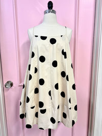 dot the I polka-dot trapeze mini dress