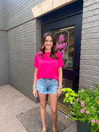 easy does it satin pocket tee