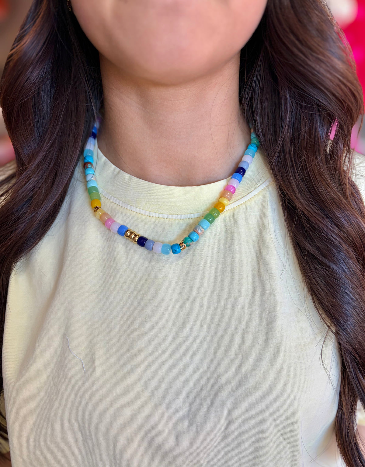 coastal girl gemstone necklace