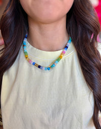 coastal girl gemstone necklace