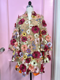 gayle longsleeve mini dress - gerber daisy