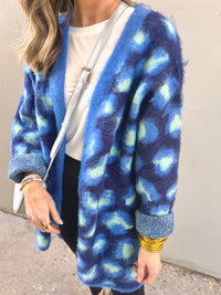 azure leopard cardigan | FINAL SALE