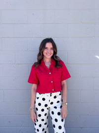 maren cropped denim top
