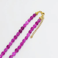 fuchsia gemstone beaded necklace | CHARM BAR