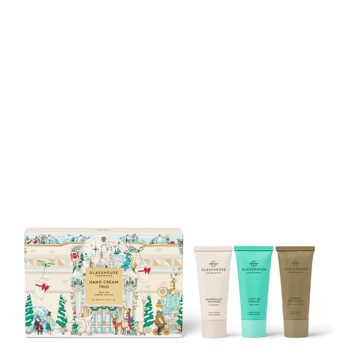 glasshouse fragrances | 1oz christmas hand cream trio gift set