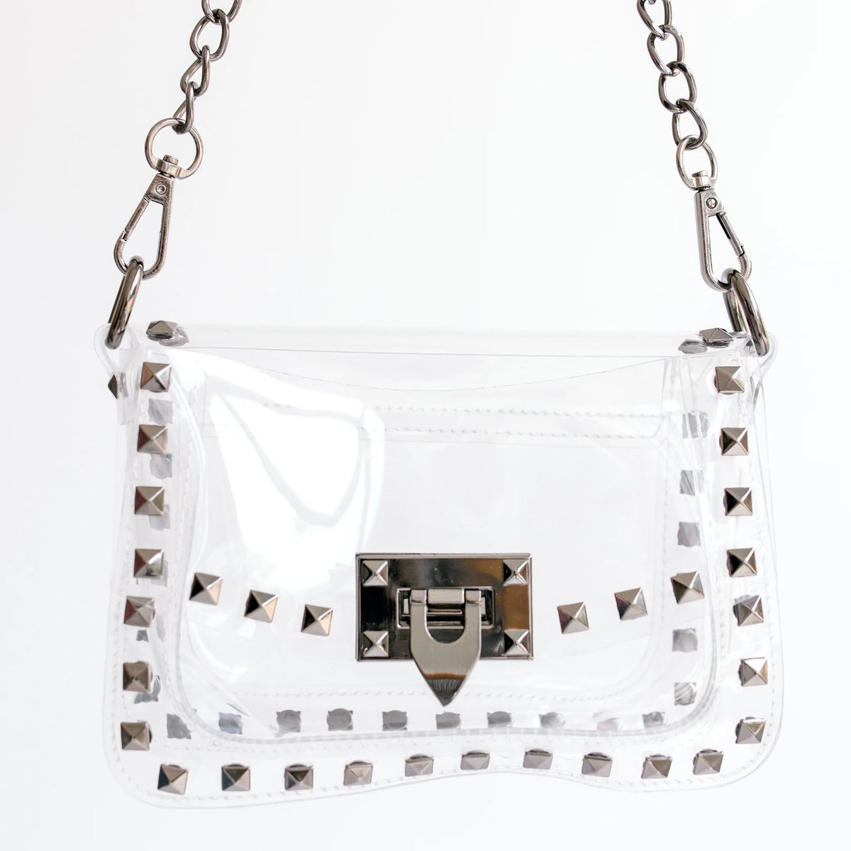 the jackie clear bag | gunmetal