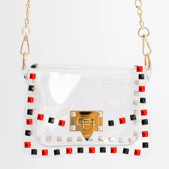 the jackie clear bag | black & red