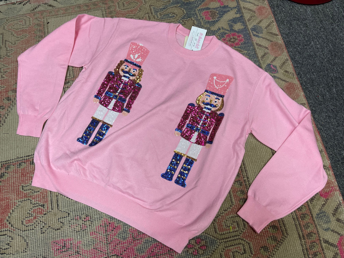 sequin nutcracker sweater