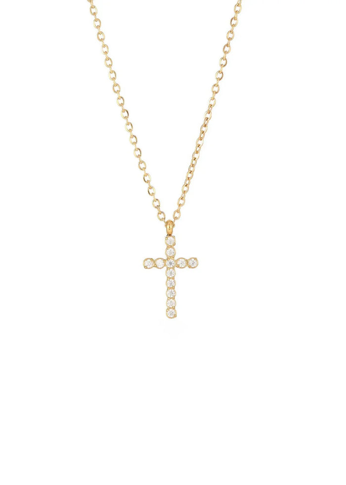 pave cross necklace