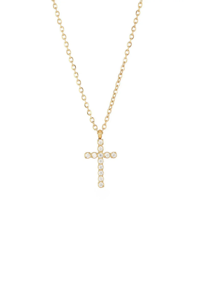 pave cross necklace