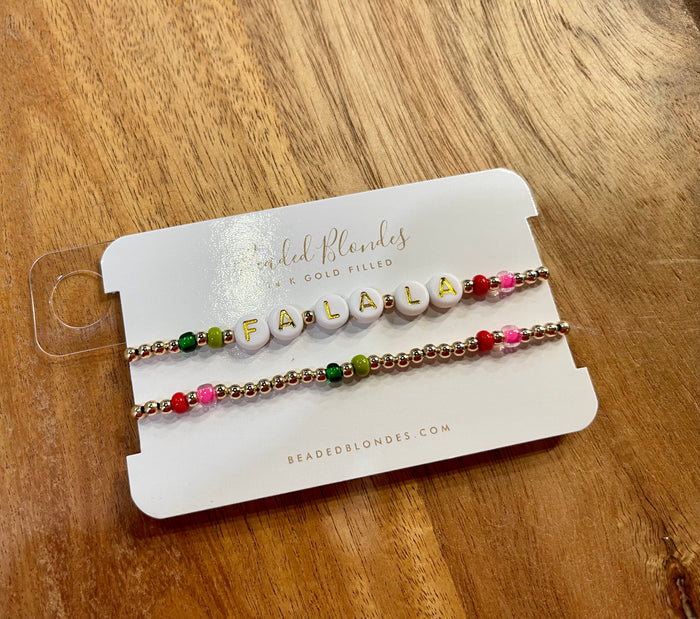 fa la la beaded christmas stack bracelet || FINAL SALE