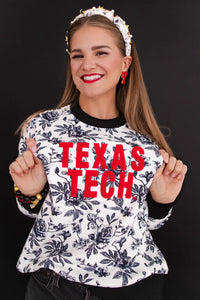 texas tech floral toile sweatshirt