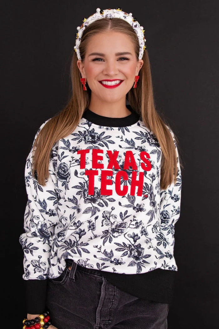 texas tech floral toile sweatshirt