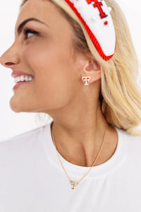 college vault texas tech stud + necklace set