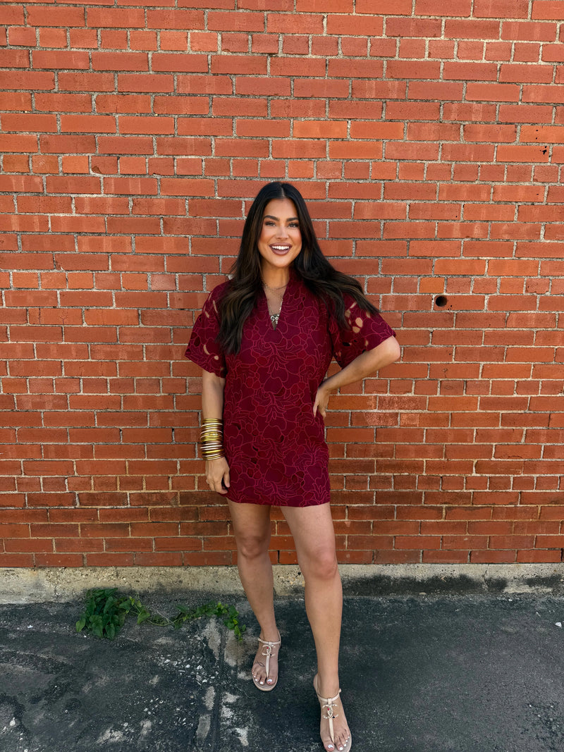 lulu short sleeve mini caftan dress | buddylove