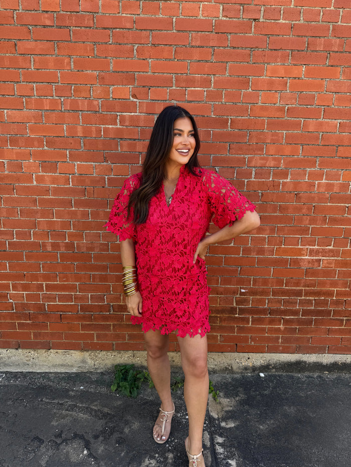 lulu short sleeve mini caftan dress | buddylove