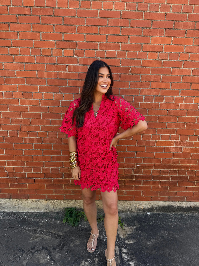 lulu short sleeve mini caftan dress | buddylove
