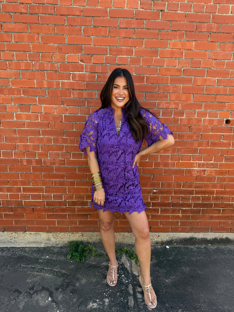 lulu short sleeve mini caftan dress | buddylove