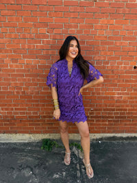 lulu short sleeve mini caftan dress | buddylove