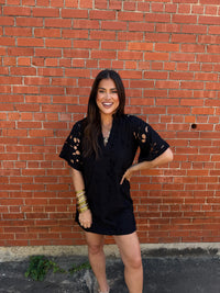 lulu short sleeve mini caftan dress | buddylove