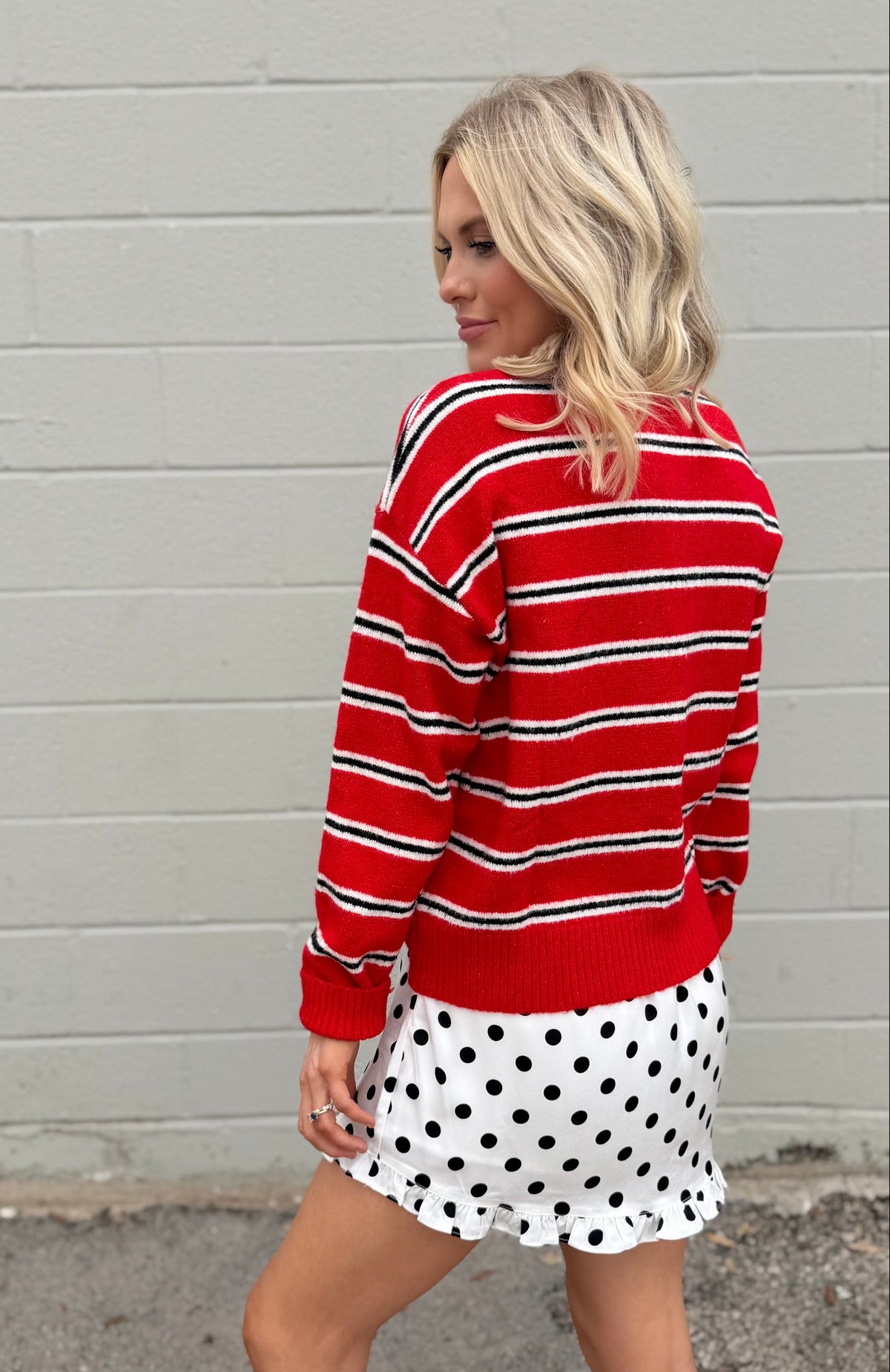 where you are striped cardigan top