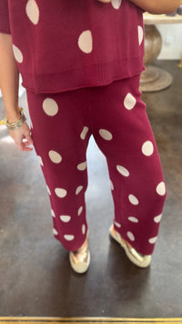 merlot mood polka dot pants