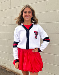 texas tech varsity stripe cardigan