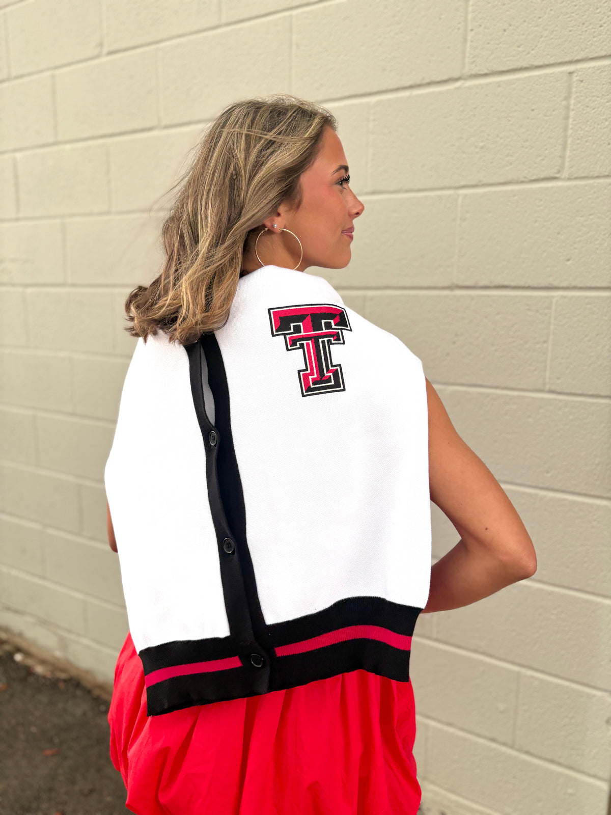 texas tech varsity stripe cardigan