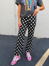 flare crop dot pants