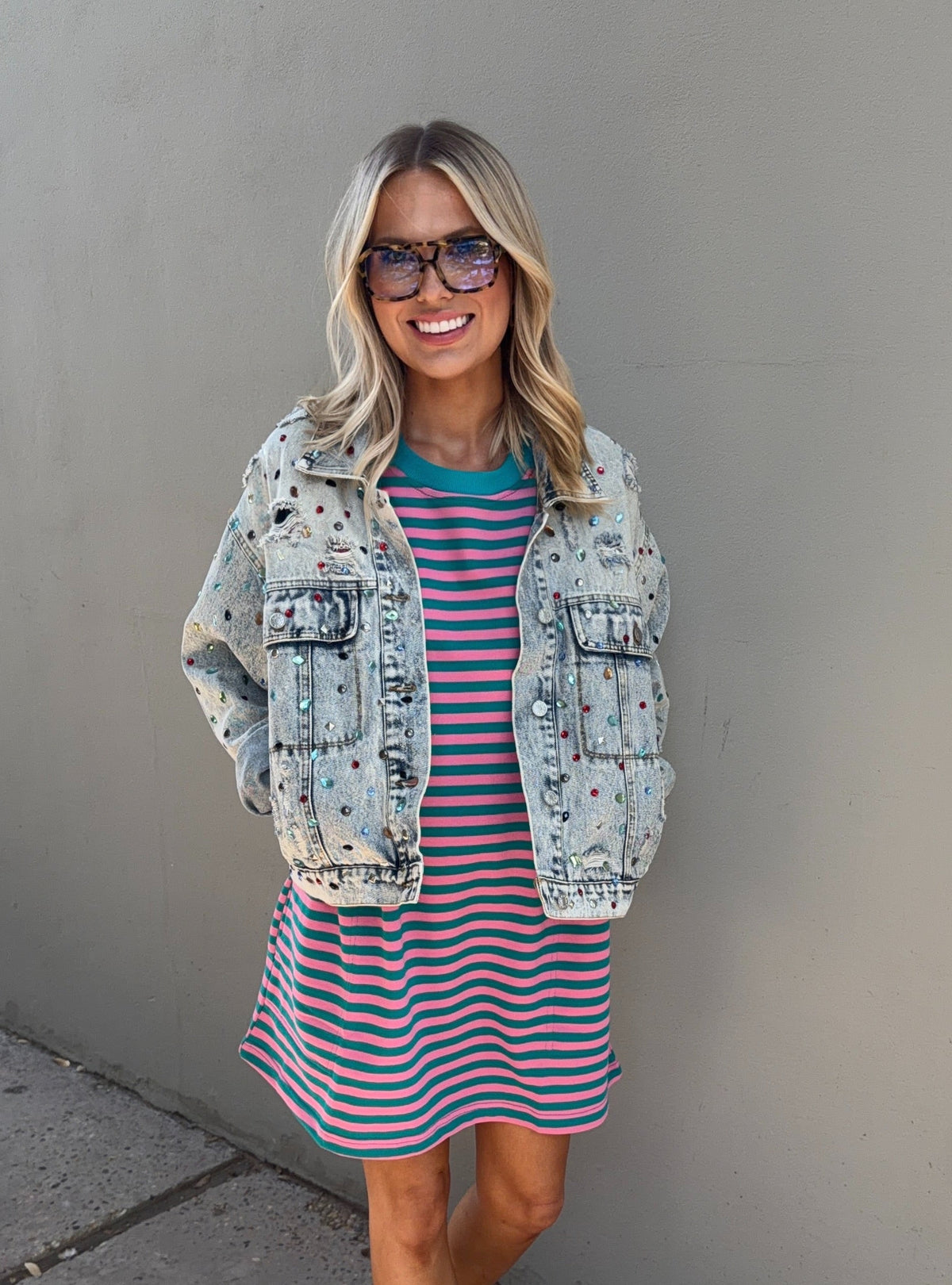 on the go striped tshirt dress