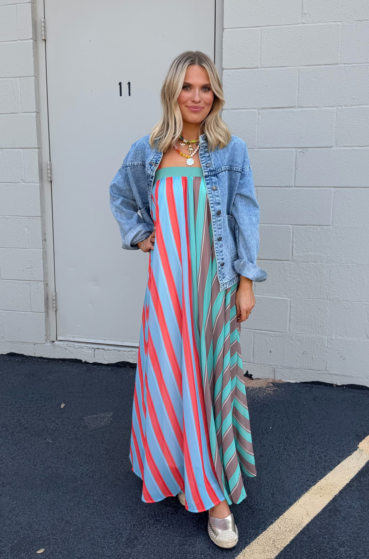 serafina striped maxi