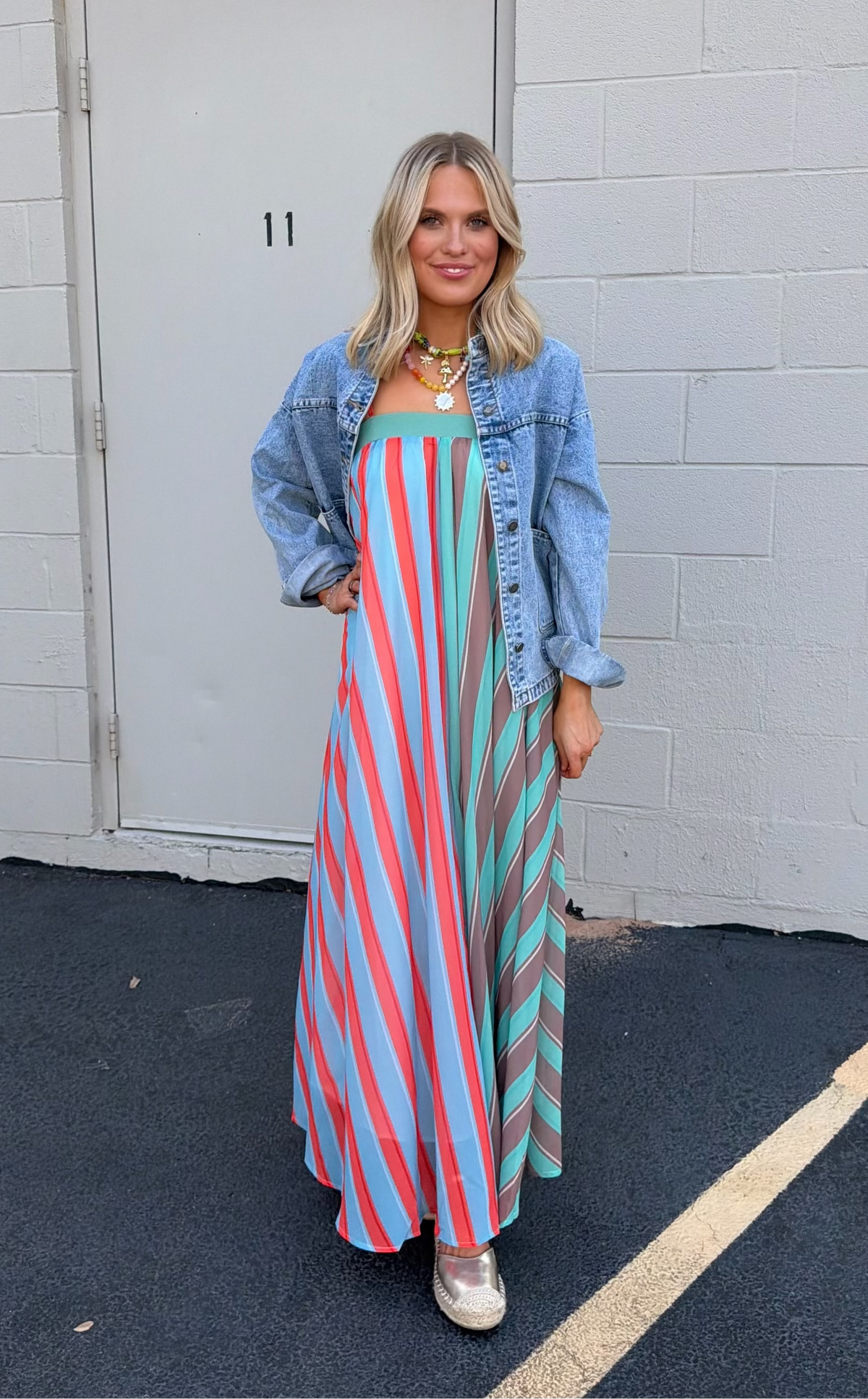 serafina striped maxi