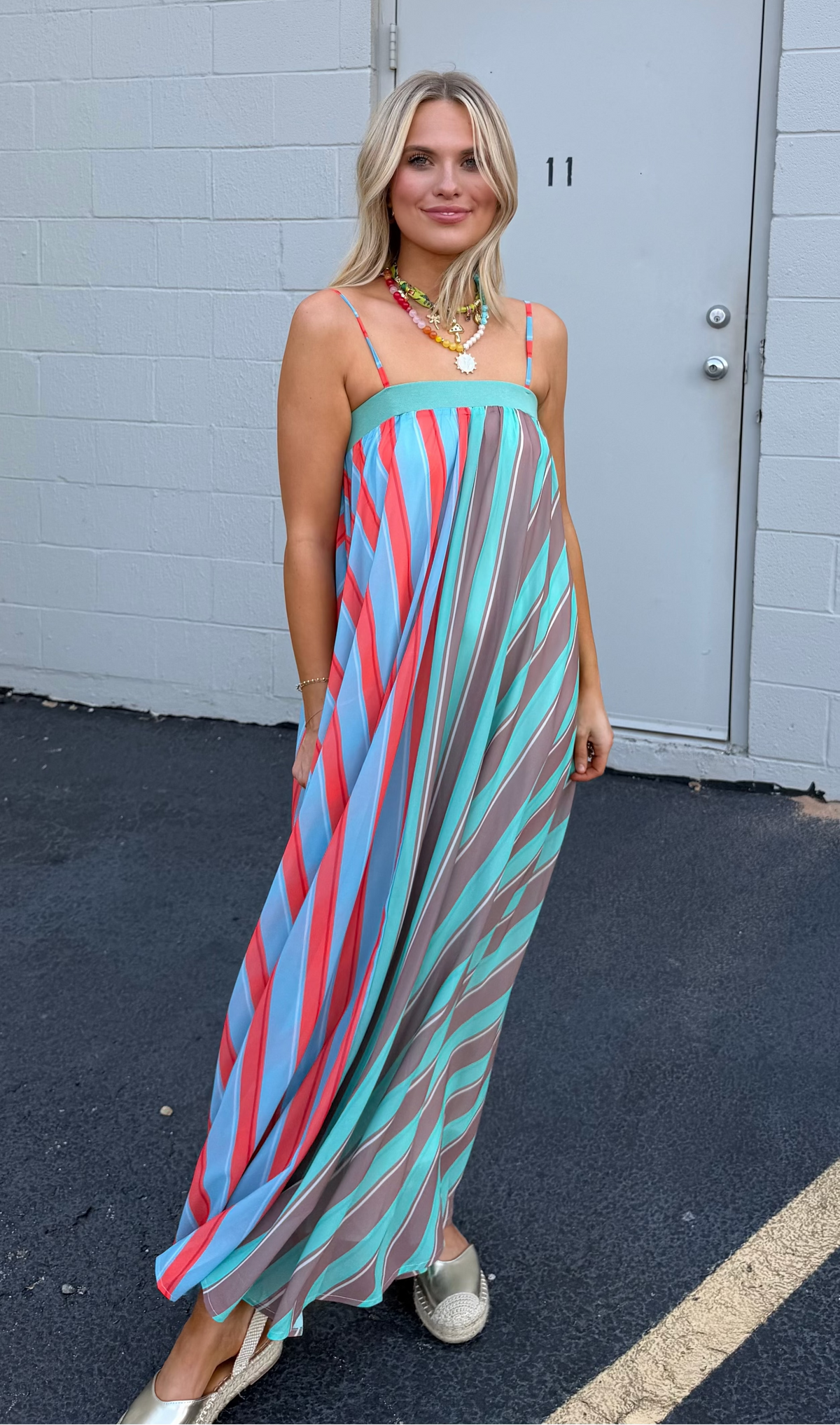 serafina striped maxi
