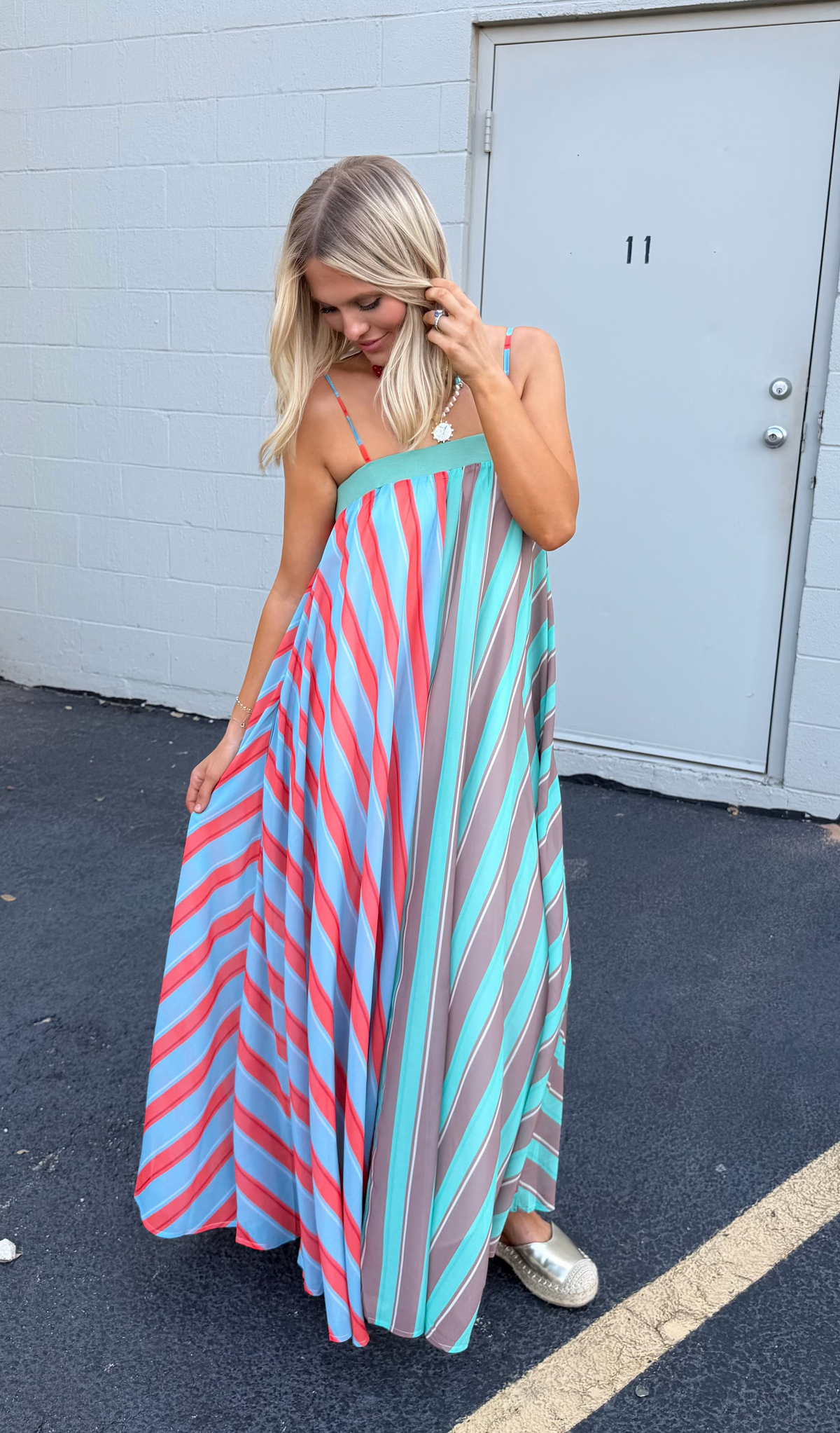 serafina striped maxi