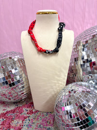 knotted carley red and black bandana scarf twilly