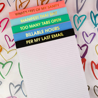 large lined memo notepad