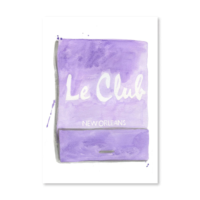 le club NOLA matchbook watercolor print | 9"x12" *print only*