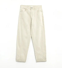just in time beige straight leg denim
