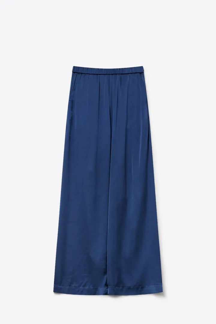minimal effort wide-leg elastic waist pants