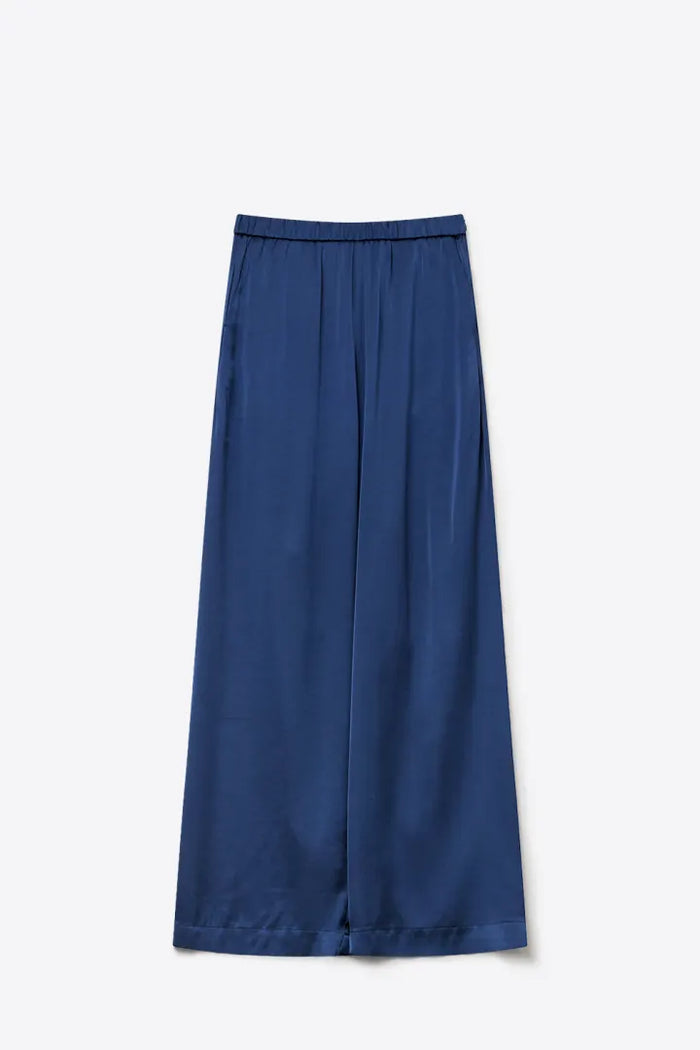 minimal effort wide-leg elastic waist pants