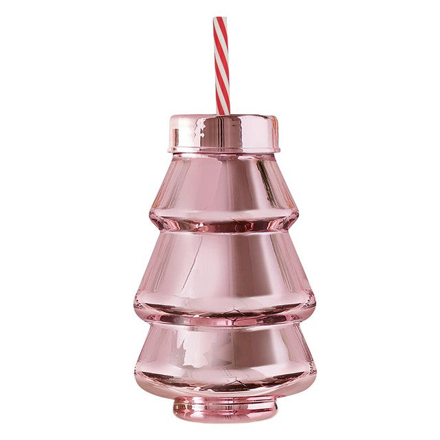 pink christmas tree sipper