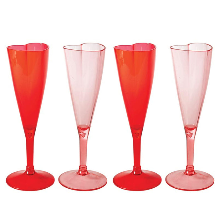 heart shapped champagne flutes