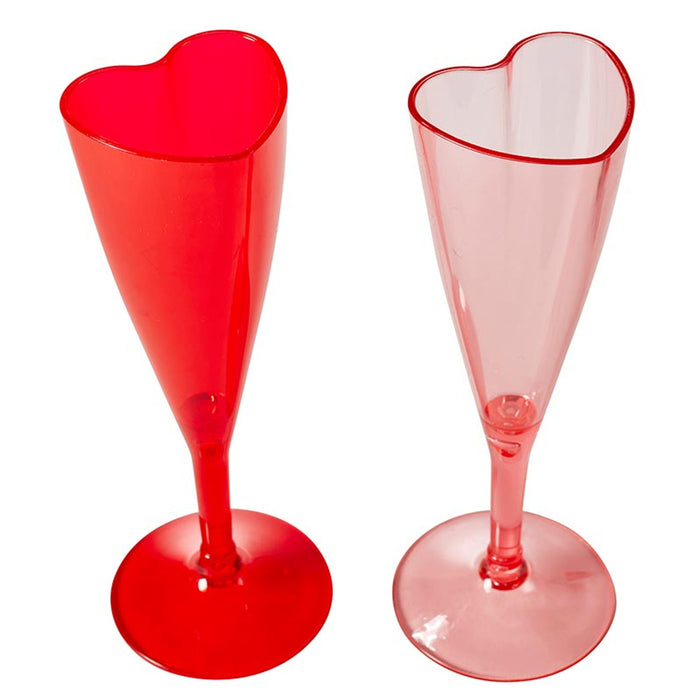 heart shapped champagne flutes