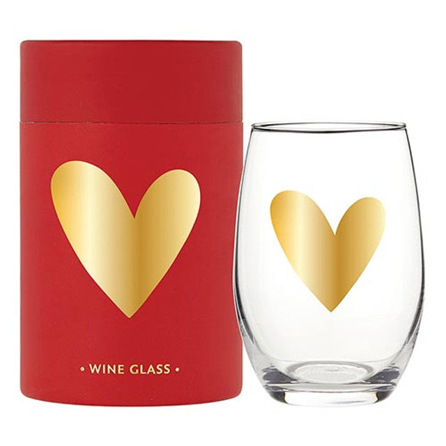 heart wine glass gift set