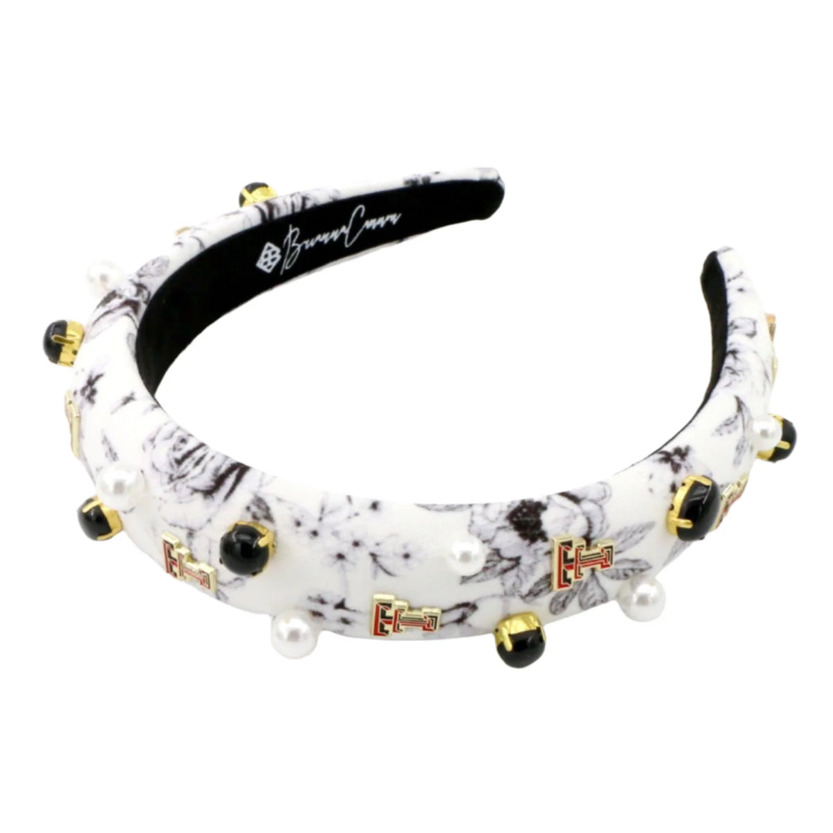 texas tech logo floral toile headband