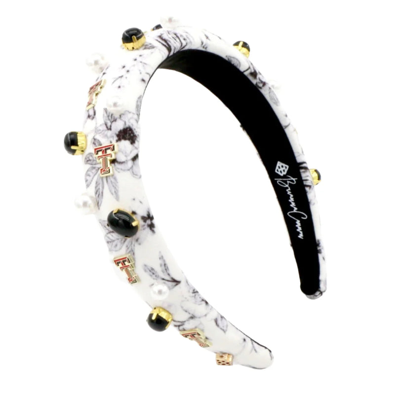 texas tech logo floral toile headband