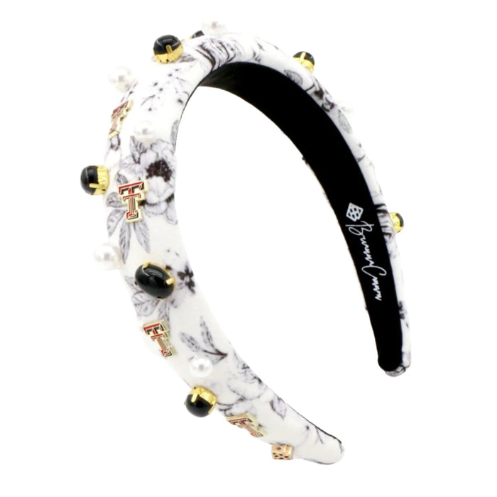 texas tech logo floral toile headband