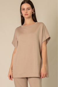 alana butter soft split hem tee